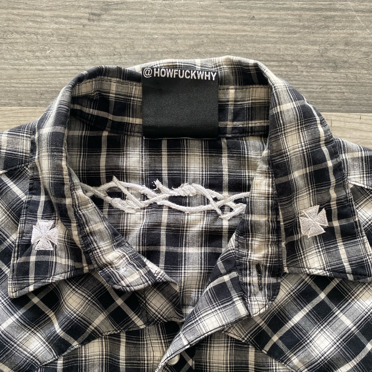 HFW EMBROIDERED BUTTON UP SHIRT